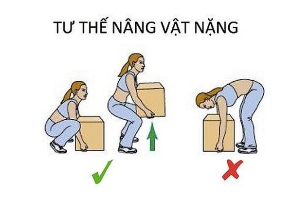 Tư thế nâng vật nặng.